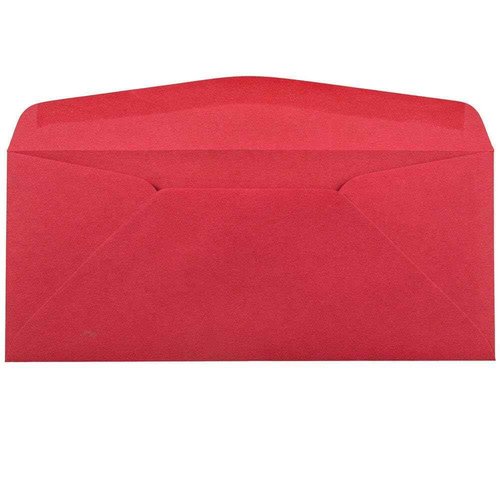 LUXPaper #10 Business Window Envelopes | Commercial Flap | 4 1/8" x 9 1/2" | Holiday Red | 60lb. Text | 250 Qty
