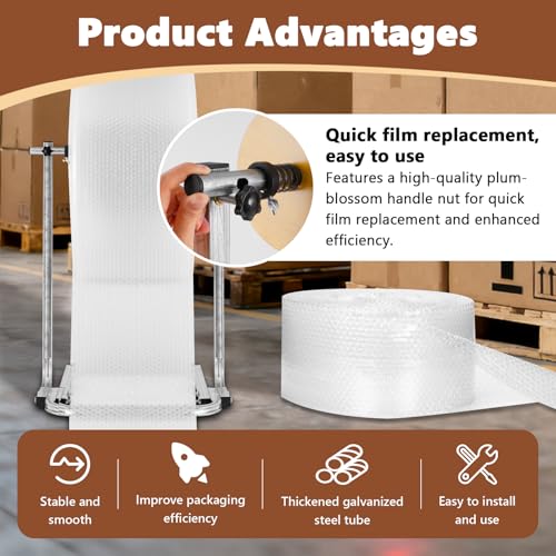 15.75 Inch Bubble Wrap Roll Dispenser with Easy Film Replacement - Stable & Easy to Use