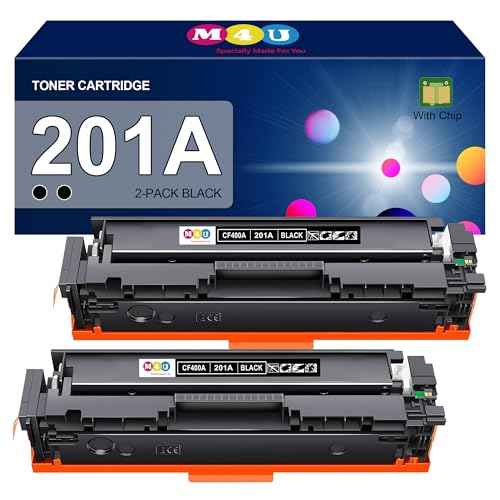 201A Black Toner Cartridges(with Chip) Comaptible with 201A CF400A Toner Cartridges, Works for Color Pro MFP M277dw M277c6 M252dw M252n M252 M277 M277n Ink Printer (Black, 2-Pack)