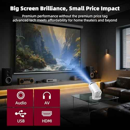 Wireless Mini Projector with WIFI 6 and Bluetooth, 4K 1080P Support Portable Projector 180¡Æ Rotatable. 17"-130" Screen Video Projector. Compatible for Smartphone, Laptop, PC(Q5 mate)