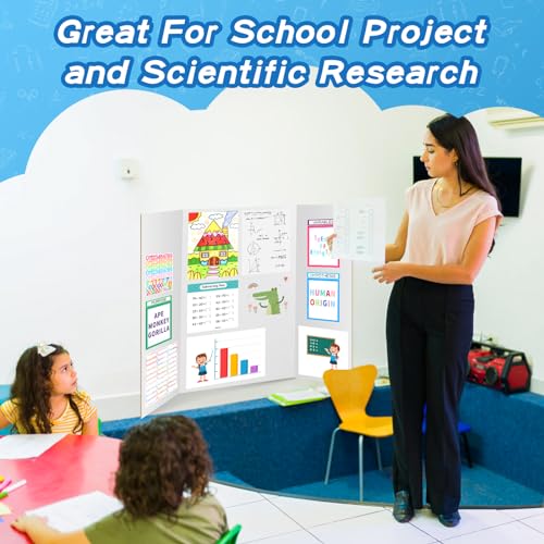 VinTS 8 Pack 36x48 Inch White Trifold Poster Boards for Presentations and Displays