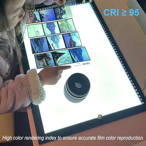 YCCLDIPL A3 Slide Viewer |Film Negatives & Old Slides Scanning Light Box | Light Pad Backlight | Negative Viewer | Hands-Free Ultra-Thin Ultimate Brightness (Includes USB Adapter) - Black