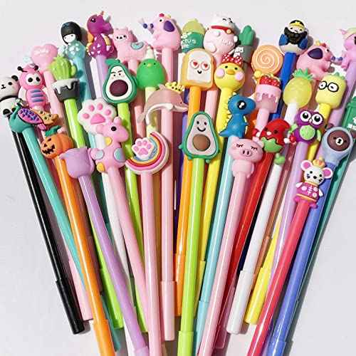 200 Pieces Cute Cartoon Black Gel Ink Pens Cartoon Animal Writing Pens 0.5 mm Assorted Styles Pens Stationery for School Office Home Student Kids Birthday Present
