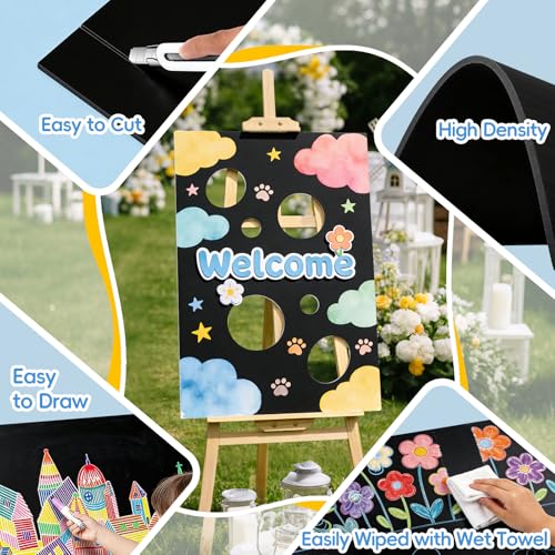 Julonova Black Foam Board 24x36 Inch 0.23" Thick Double-Sided Presentation Card