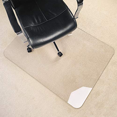 MuArts 1/5 Inch Thick Crystal Clear Office Chair Mat for Carpet & Hardwood Floors, 32x54 Inches