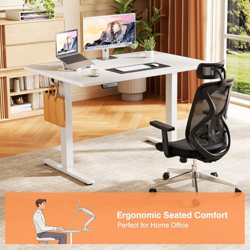 Sweetcrispy White Electric Standing Desk 40x24 Inch Adjustable Height Home Office