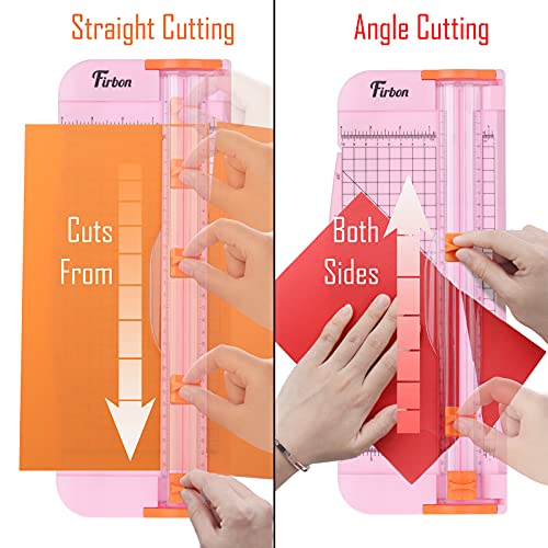 Firbon Pink A4 Paper Cutter - 12 Inch Guillotine Trimmer with Extended Ruler