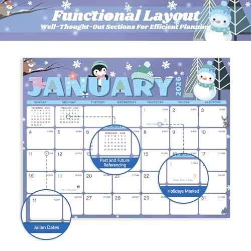 2026-2027 Magnetic Calendar for Refrigerator, 18 Monthly Fridge Calendar Magnet January 2026 to June 2027, 11" X 8.5" (Seasonal Designs)