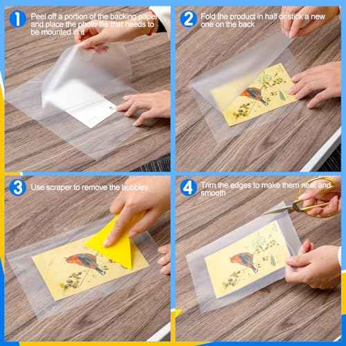 Kosiz 100 Pack Matte Self Adhesive Laminating Sheets, 9 x 11.5 Inches, 4 Mil Thick for Letter Size 8.5 x 11 Matte Finish Self Lamination Sealing, No Heat Laminating, With Scraper
