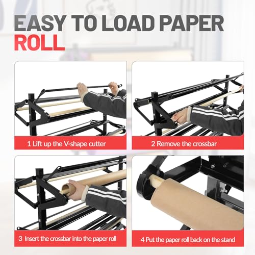 Heavy-Duty Steel 4-Tier Mobile Paper Rack with Lockable Casters for Workshop & Studio