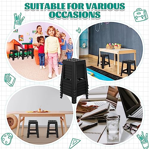 Leinuosen 6 Pack Kids Plastic Classroom Stools, 18 Inch Stackable School Chairs, Portable and Durable