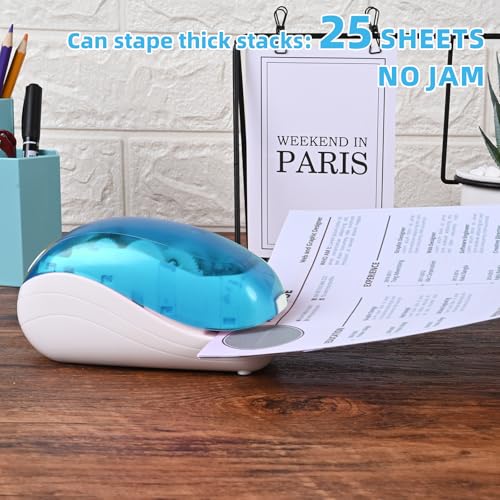 Blue Electric Stapler with 2000 Staples & Remover - Fast Office Binding