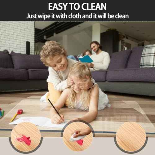 Office Chair Mat for Carpet Floor, Plastic Rolling Chair Mat for Carpeted Floors, Computer Desk Chair Floor Mats, 48 x 30 Inch Rectangle Clear Heavy Duty Floors Protector 0.14 Inch Thick