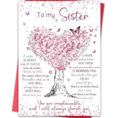 Happy Birthday Card for Sister, Lovely Sister Bday Cards,Unique Gifts Ideas for Women,Birthday Gifts from Brother