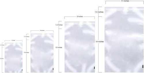 Clear Resealable Poly Bags by [Brand Name] - Self-Seal Plastic Packaging Combo Pack of 400 | 6x9", 8x10", 9x12", 11x14"