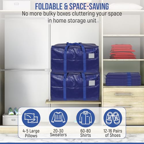 Heavy Duty Moving Bags 6 Pack, 90L Extra Large Storage with Zipper &