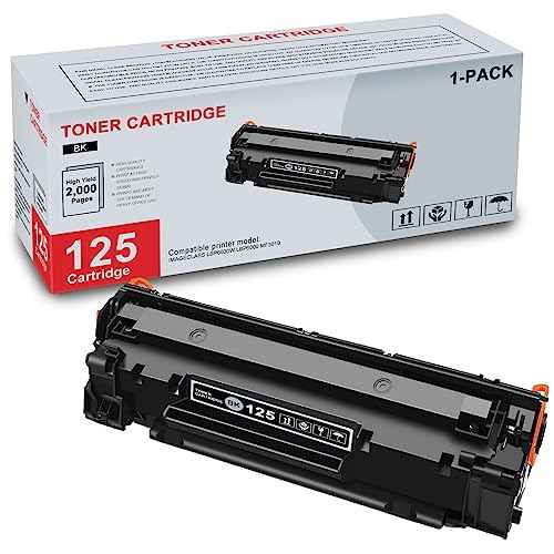 1-Pack 125 3484B001 Black Toner Cartridge High Yield Compatible CRG125 125 Replacement for Canon CRG125 125 for ImageCLASS LBP6030w LBP6000 MF3010 Printer | Up to 2,000 Pages 1 Each