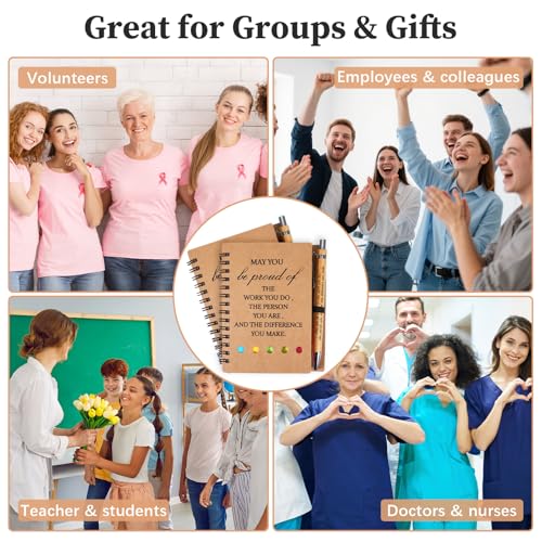 30 Pack Inspirational Spiral Notebook, Employee Appreciation Gifts Bulk Journals with Sticky Note Pen, Note Pads for Employees for Nurse Teacher Team Employees Coworker Volunteer Thank You Gifts