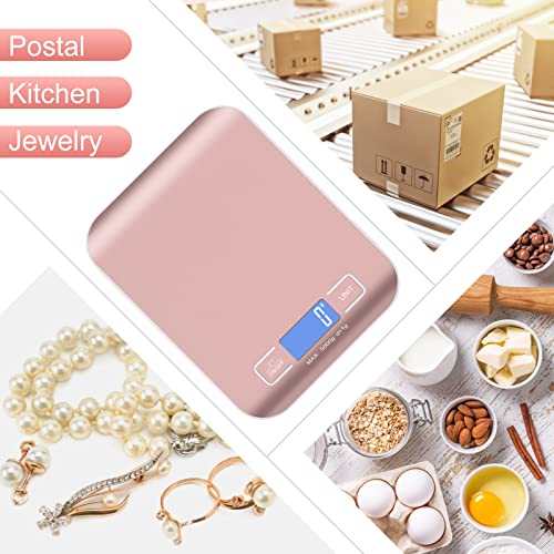 Selegere Pink Digital Shipping Scale 5kg/1g Portable Kitchen & Postal Weighing Tool