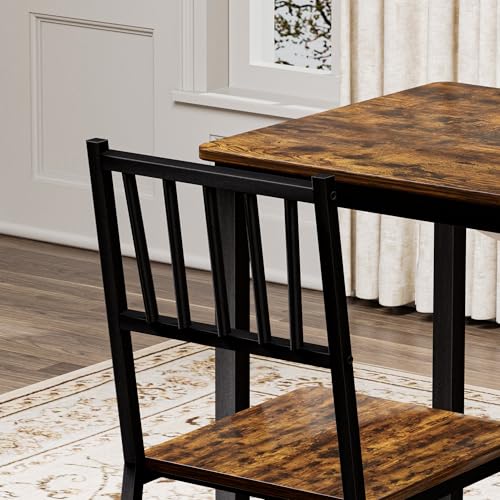 KEIKI 3-Piece Dining Table Set Brown – Space-Saving Bar Table with 2 Chairs