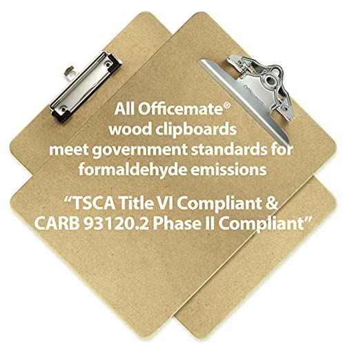 Officemate Recycled Wood Clipboard, Letter Size, 9" x 12.5" with 6" Clip, 3 Pack (83133),Brown