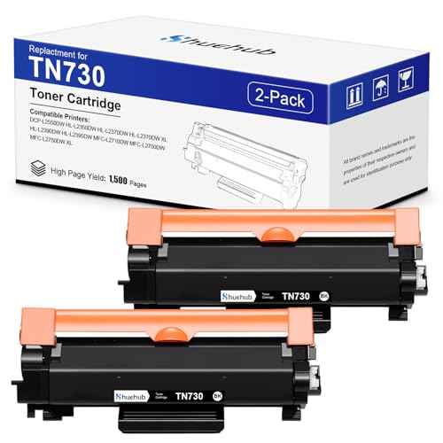 TN730 Black Toner Cartridge Replactment for Brother TN-730 TN730 Toner for DCP-L2550DW HL-L2350DW HL-L2370DW HL-L2390DW HL-L2395DW MFC-L2710DW MFC-L2750DW Printer, 2-Pack