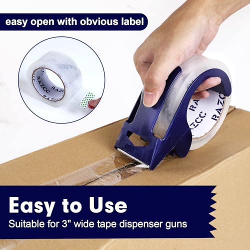RAZCC Heavy Duty Packing Tape 36 Rolls 1.88" x 65 Yards Clear Dispenser Set