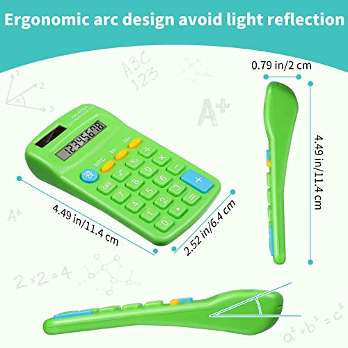 30 Pack Pocket Calculator Small Battery Powered Bulk Mini Size 4 Function Hand Held Basic Calculator for Students Kids School Home Office(Green, White, Red, Yellow, Blue, Black)