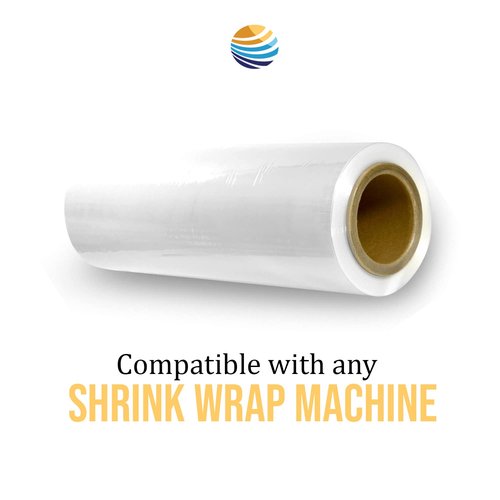 PrintFinish Shrink Wrap Film 14" x 525' Heat Wrap POF Centerfold - Polyolefin 75 Gauge High Quality Heavy Duty