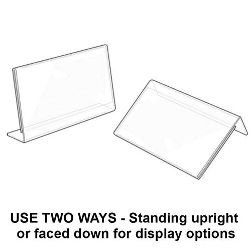 Horizontal Slanted, L-Shape Acrylic Sign Holder (8.5"W x 5.5"H)