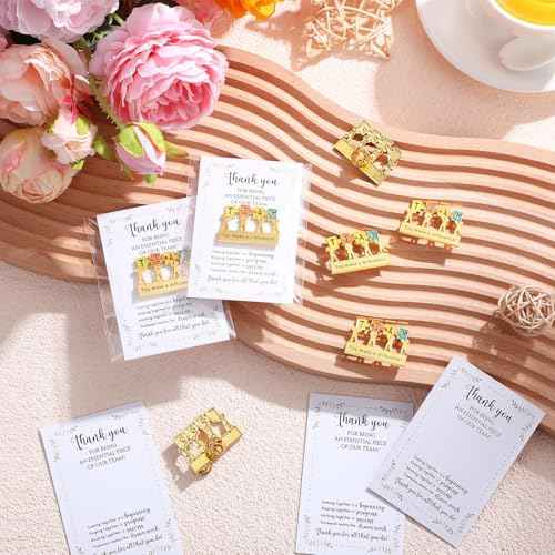 Team Gifts Bulk Employee Appreciation Gifts Puzzle Piece Lapel Pin Inspirational Lapel Pins Thank You Gift Cards for Coworker Staff