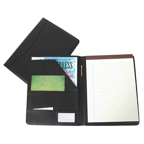 Royce Leather Portfolio Padfolio, with Inserted Note Pad and Folder