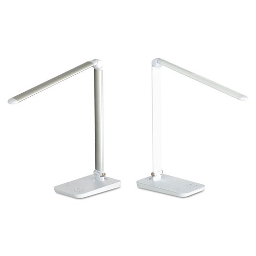 Safco 1001WH Vamp LED Modern ABS Desk Lamp with USB Port and Dimmer Switch, White