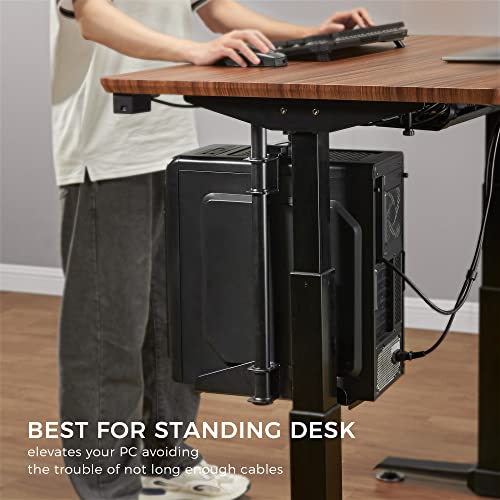 EUREKA ERGONOMIC CPU Holder Under Desk Mount, Computer Tower Holder 360¡Æ Swivel Height & Width Adjustable, Holds up to 44 lbs, Fits Most Computer Tower, Black