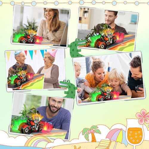 Musical Birthday Cards for Boys, Funny Birthday Cards, Pop Up Birthday Cards, Blowable LED Candle Light Birthday Cards for Boys,Men, Sons, Grandsons
