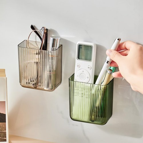 DOITOOL Wall Mounted Remote Control Holder : 2 Pack Self Adhesive Wall Pen Holder Remote Organizer Small Pen Organizer Storage Accessories for Home Office School