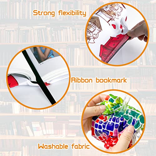 ARTLYMERS Stretchable Book Covers Set - 6 Vivid Protectors for Textbooks & Novels