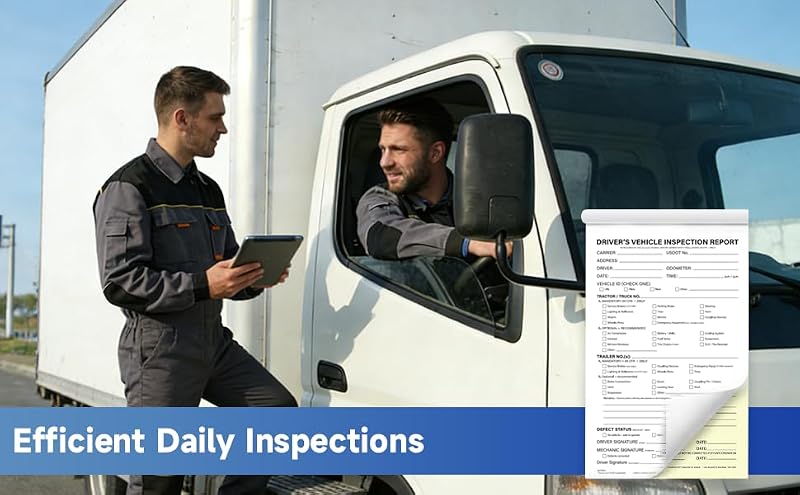 DVIR Inspection Books, 10 Pack, 2-Part NCR—Pre-Trip Truck Forms by Foliom (Variant 10)