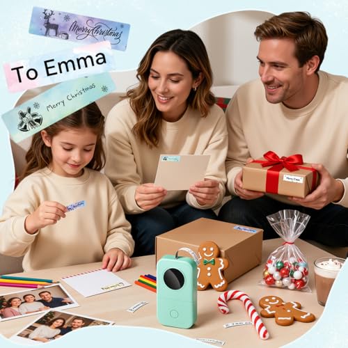 Phomemo D30 Label Maker Machine, Portable Bluetooth Mini Label Printer, Smartphone Handheld Thermal Sticker Small Labeler Multiple Templates Font Icon Inkless Custom Label for Home Kids School Items