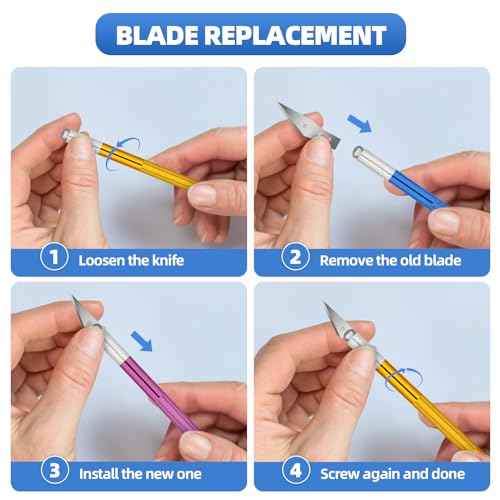 3 PCS Exacto Knife, Hobby Knife, Craft Knives with 30 PCS Spare Exacto Knife Blades(#11),Profession Craft Knifes for Crafts, Arts, Modeling, Scrapbooking, Stencil By XEKIGU, AK0103