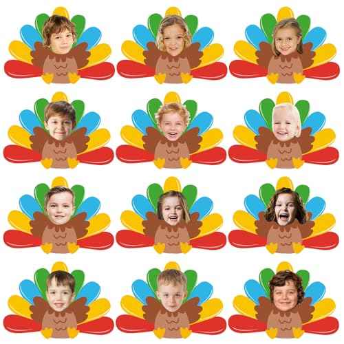 50Pcs Thanksgiving Turkey Cutouts Thanksgiving Turkey Bulletin Board Photo Cutout Fall Bulletin Board Decor Autumn Harvest DIY Craft Art School Home Party Favor