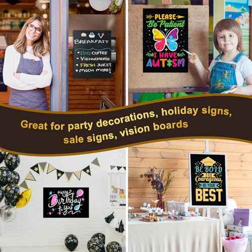 10 Pcs Black Poster Board Paper 11x14, ROOKEA Vision Boards Posterboard Bulk for School Projects Classroom Arts Craft Presentations Drawing Scrapbooking Blank Graphic Display