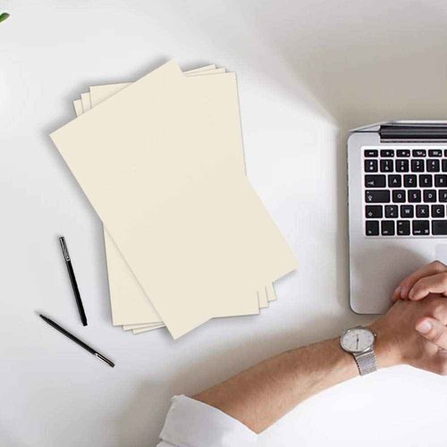 JAM PAPER Vellum Bristol 65lb Cardstock - 11 x 17 Ledger Size Coverstock - 147 gsm - Creme - 50 Tabloid Sheets/Pack