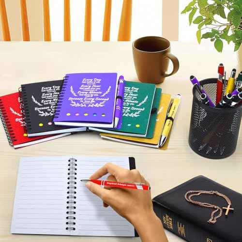 40 Pcs Bulk Christian Gifts Prayer Journal for Woman - 20 Set Religious Notepad with Christian Pen - Bible Notebook - Church Gifts for Inspirational, Bible Study, Devotions (Colorful)