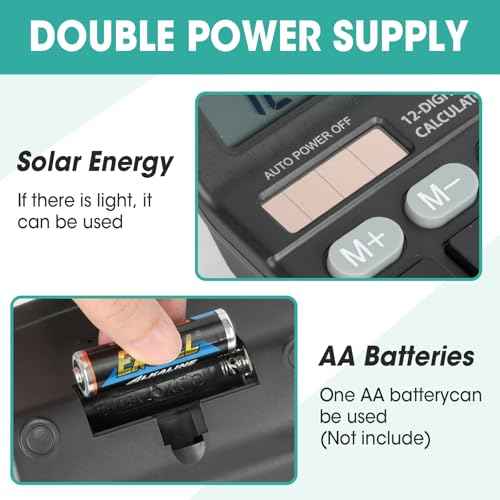 5 Pack Calculator Bulk, 12 Digits Calculators Desktop with Large LCD Display and Sensitive Butto, Solar and Battery Dual Power, Desk Calculator for Office, School, Home