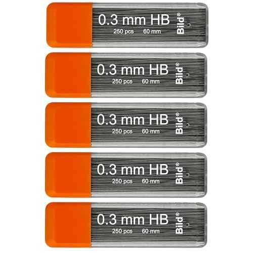 Bild Premium 1250 Leads of 0.3 mm HB Mechanical Pencil Lead Refills (HB Mega, 0.3 mm)