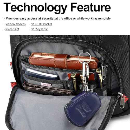 Boavan Laptop Backpack for men, 17.3 inch Laptop Bag with USB Port, Waterproof Travel Work Backpack Purse, Anti-Theft Teacher Nurse Doctor Casual Bookbags Office Business backpack £¬Black