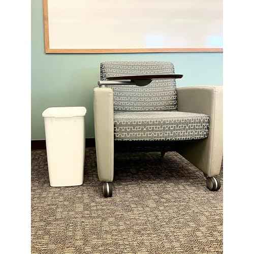 Rubbermaid Small Kitchen Bathroom Trash Can, 9 Gallons, White, Waste Basket for Under Counter/Kitchen/Office/Bedroom/Bathroom