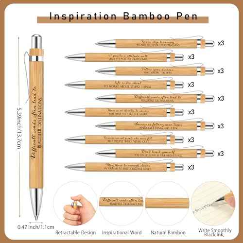 30 Sets Employee Appreciation Gifts Bulk Inspirational 2025 Weekly Planner Spiral Notebooks with Sticky Notepad Bamboo Ballpoint Pen Christmas Thank You Gift for Coworker Medical Assistant