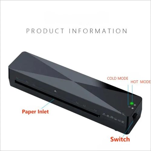 Laminating Machine, A4/A5/A6 ABS Film Back Protection Low Noise, Intelligent Constant Temperature, A4 Laminator Machine (Black)